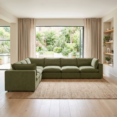 Alexa Upholstered Linen-Look Fabric 3 Seater / 4 Seater / 5 Seater Modular Sofa - Cozy Modern Design