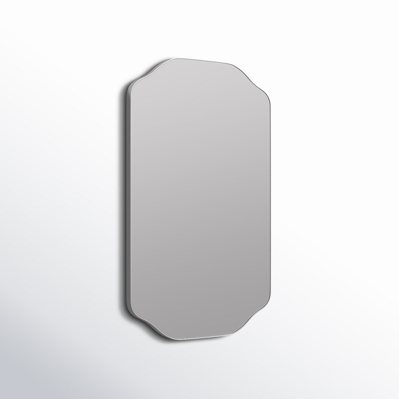 Henry Scalloped Metal Mirror, Silver