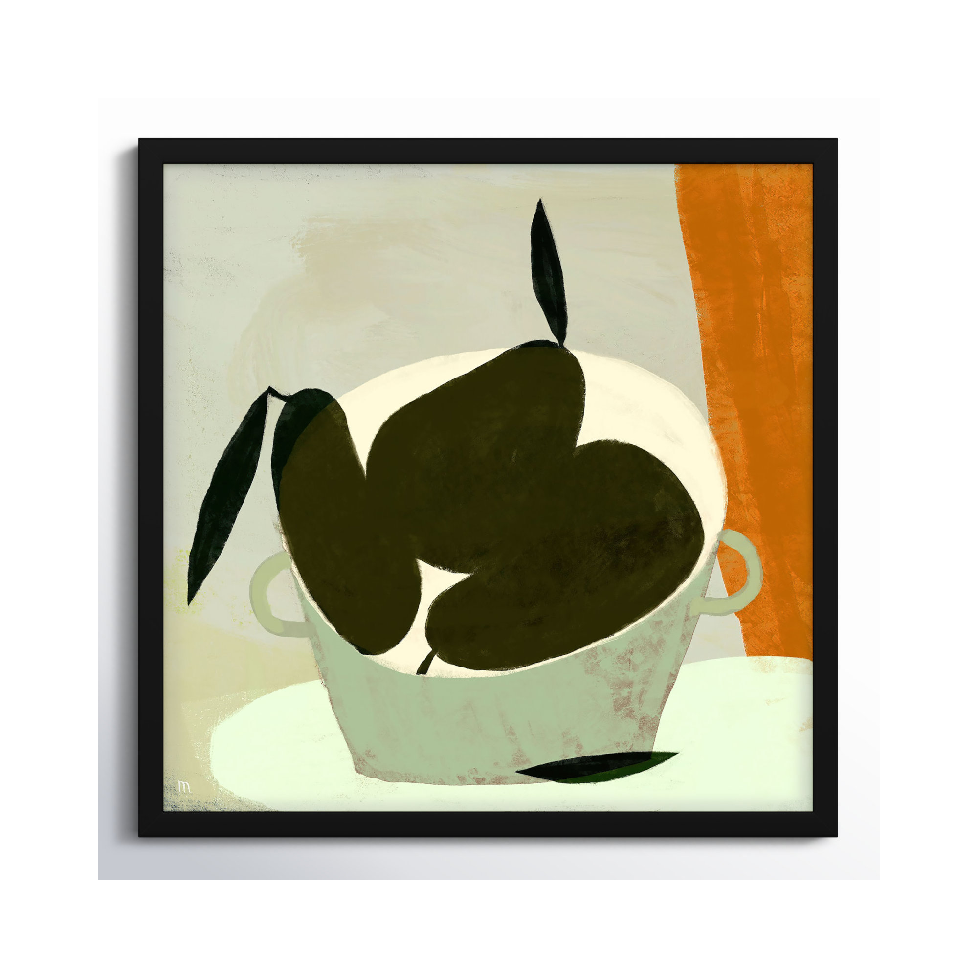 Three Pears by StudioM, Black, 30" H x 30" W x 1.25" D