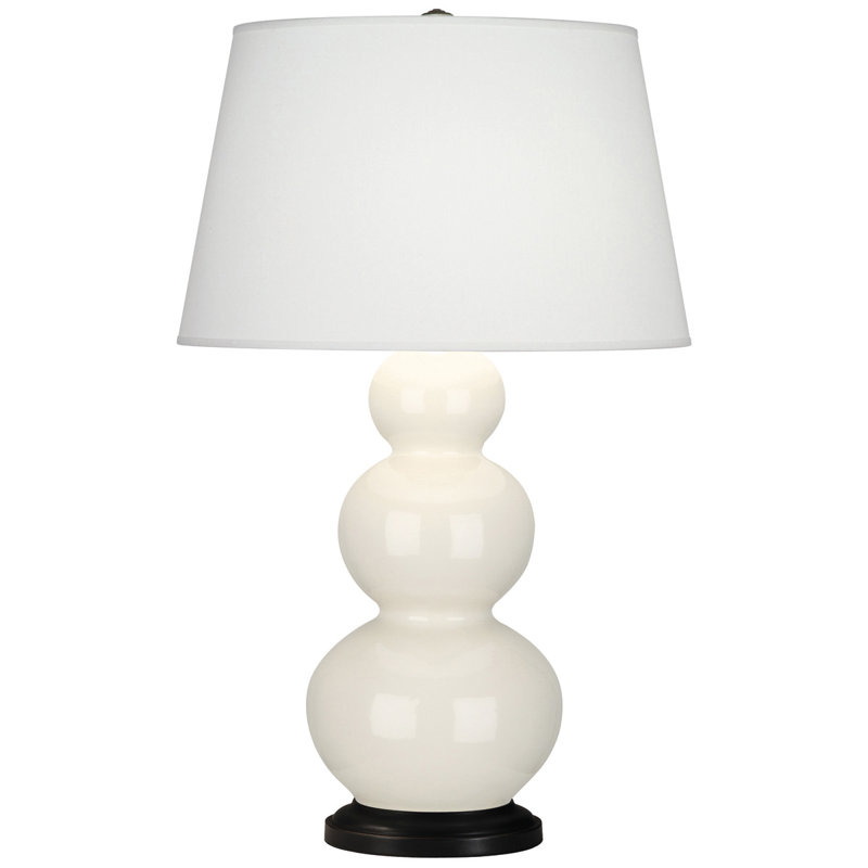 Triple Gourd Table Lamp, Bone/Bronze