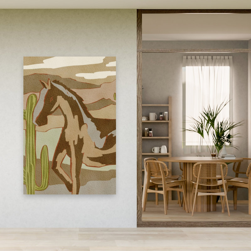 Art sauvage, paysage sauvage, cheval sauvage, cactus