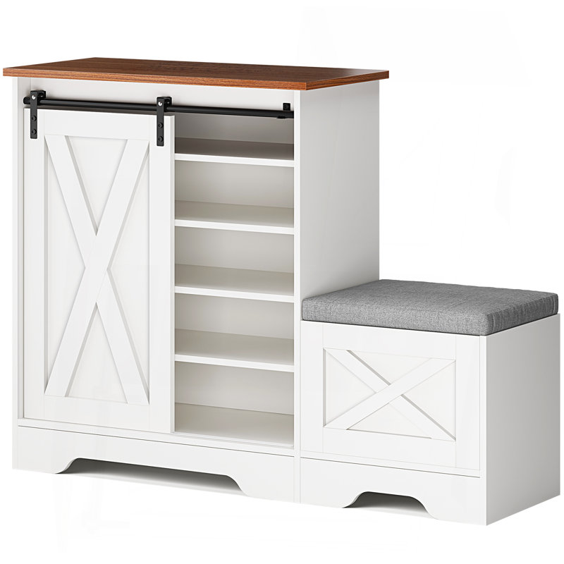 Armoire à chaussures pliable avec compartiments cachés et poignées ergonomiques