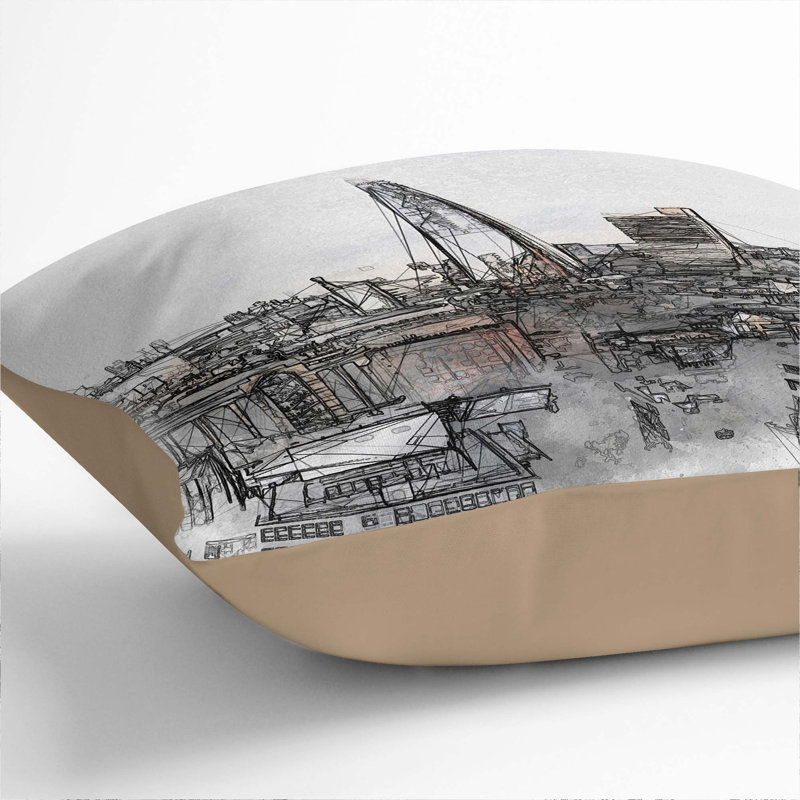 Square Cushion, 40cm H x 40cm W x 15cm D, Stone