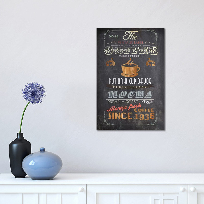 Coffee Menu I by Drako Fontaine - Wrapped Canvas Print, 30.48 cm H x 45.72 cm W