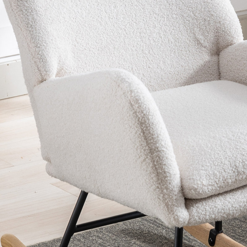 Chaise berçante en métal Jamaul, Blanc