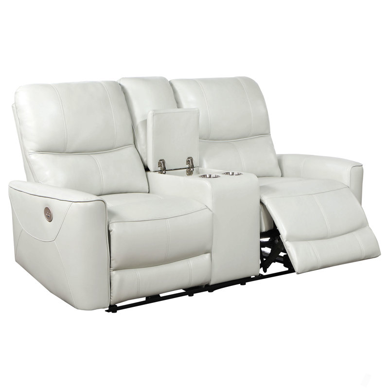 Dove Grey Upholstered Power Reclining Loveseat, Gray