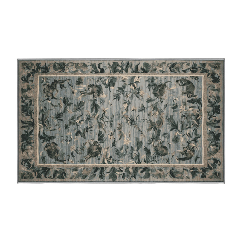 Machine Washable Brown Area Rug, Rectangle 6' x 9'