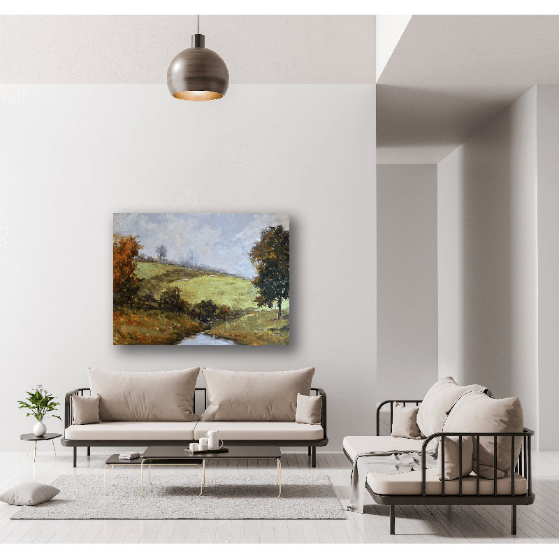 Babbling Brook - Artist Enhanced Canvas Print, 30" H x 40" W x 1.5" D, Wrapped Canvas