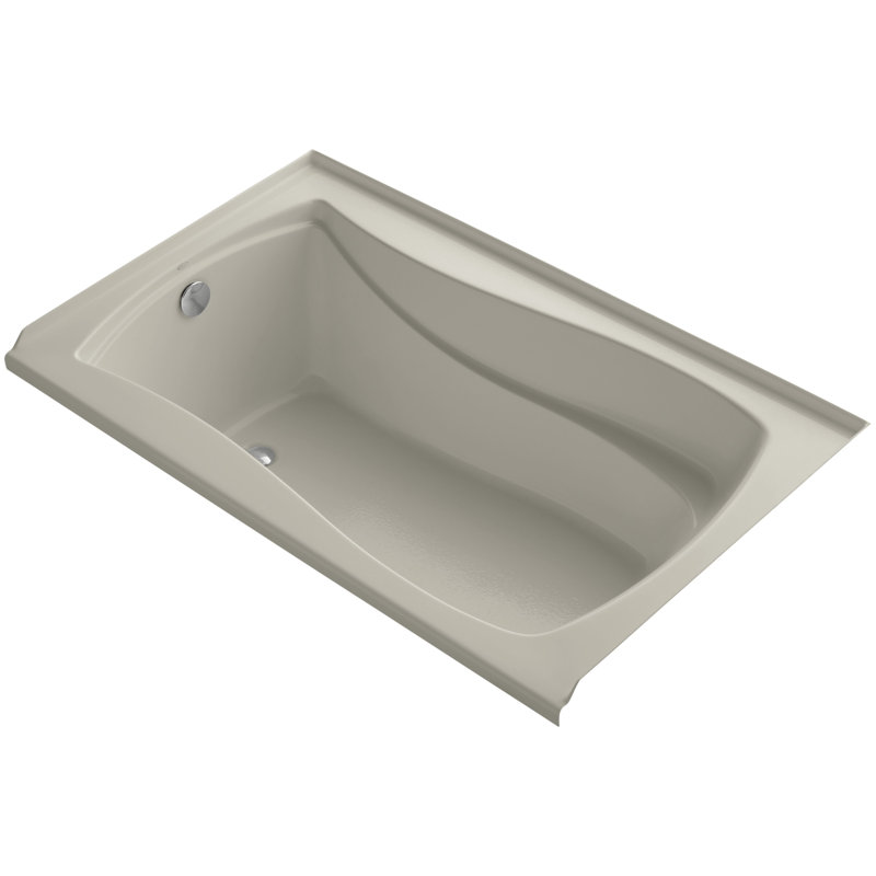 Mariposa 60" x 36" Drop in Soaking Bathtub, Almond, Left