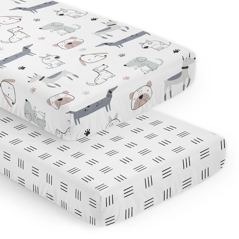Cartoon Puppy 2 Pack Fitted Crib Sheet by Sweet Jojo Designs