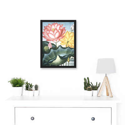 Flowers Lotus Sacred Egyptian Bean - Single Picture Frame Painting