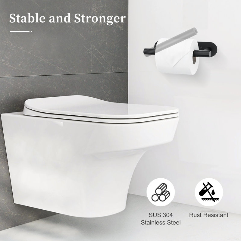 Wall Mounted Toilet Paper Holder, Matte Black