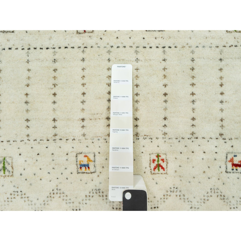 Tapis oriental en laine noué à la main 10 pi 1 po x 14 pi 2 po Gabbeh Striae