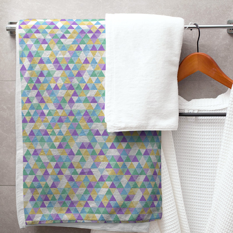Serviette de bain triangulaire katelyn elizabeth, Bleu / Jaune