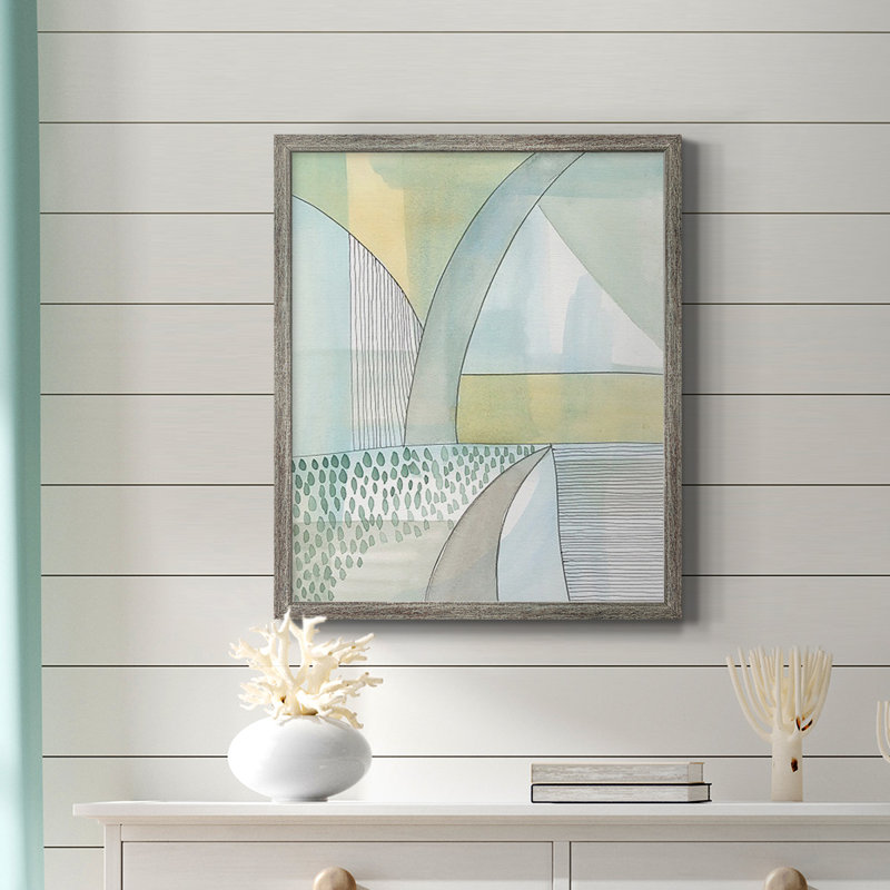 Toile encadrée de qualité supérieure Mint Reflection II - prête à être accrochée, Gris, H 24 po x l 20 po
