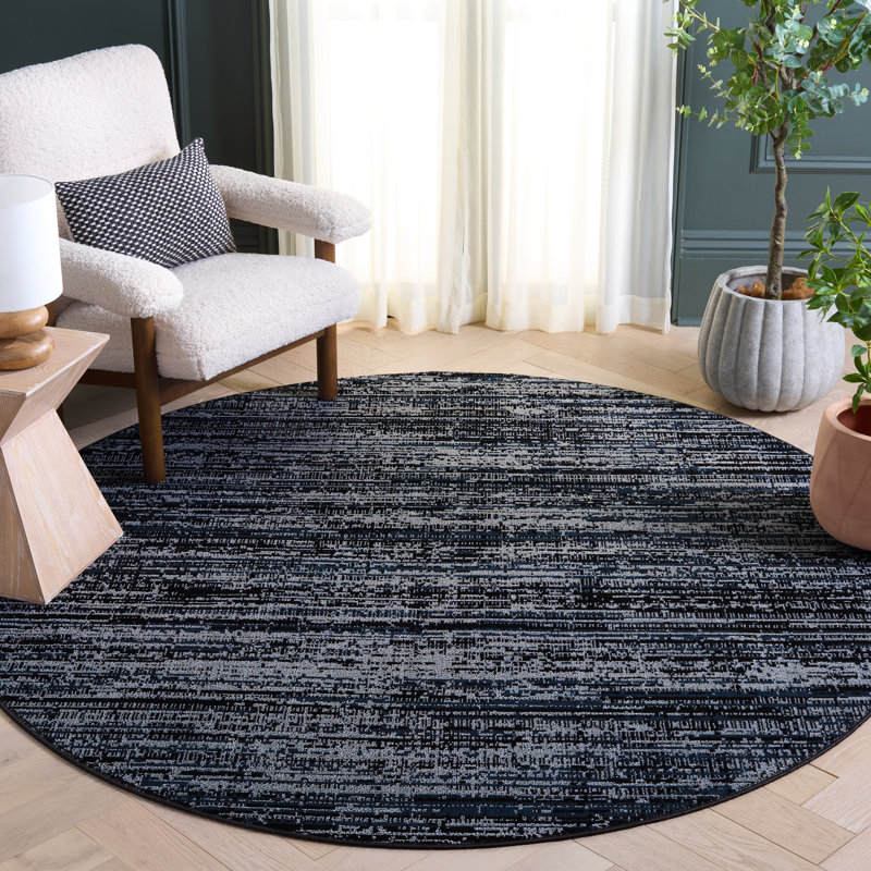 Mila 238 Performance No Pattern Rug, Round 6'7"