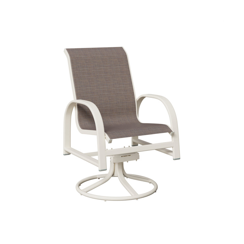 Chaise berçante berçante pivotante Berlin Gardens, Bleu cadet Shelby, Blanc mat