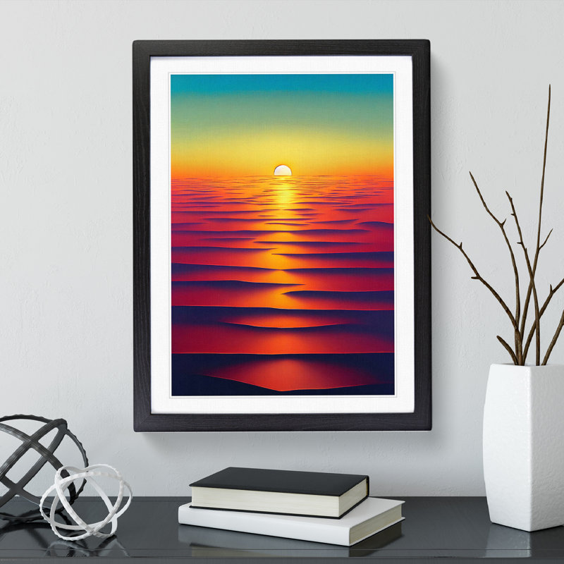 Special Ocean Sunset - Single Picture Frame Painting, Black, 64cm H x 46cm W x 2cm D