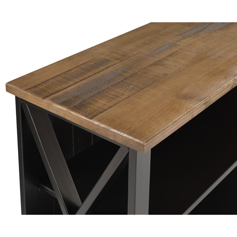 Halima 52" Solid Wood Console Table, Black