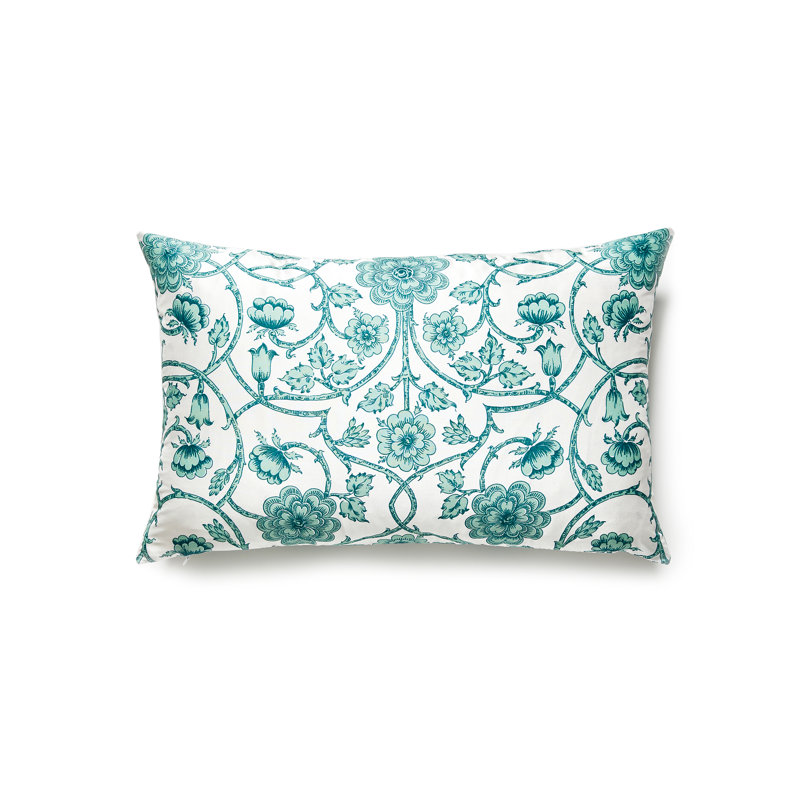 Ornamental Gate Silk Lumbar Pillow Cover & Insert, Celadon