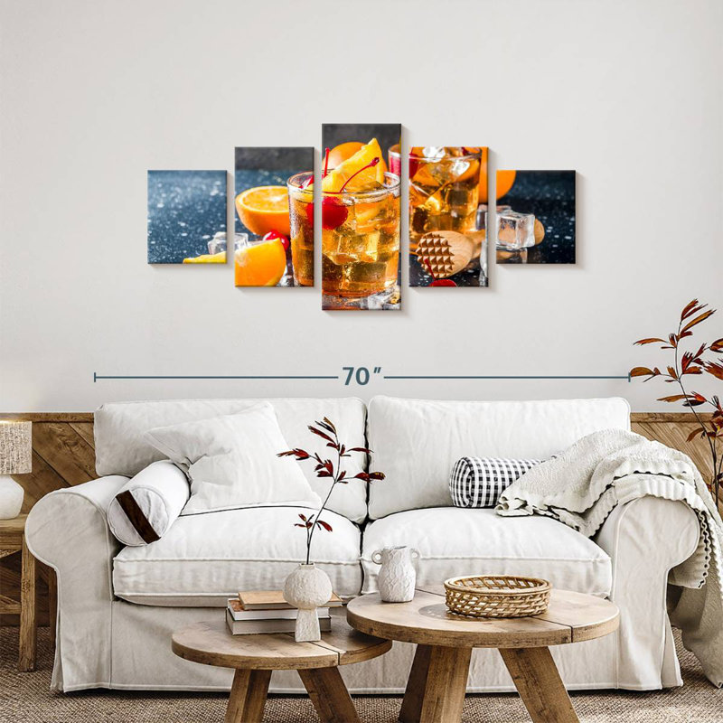 Orange Cherry Whiskey, 24" H x 55" W