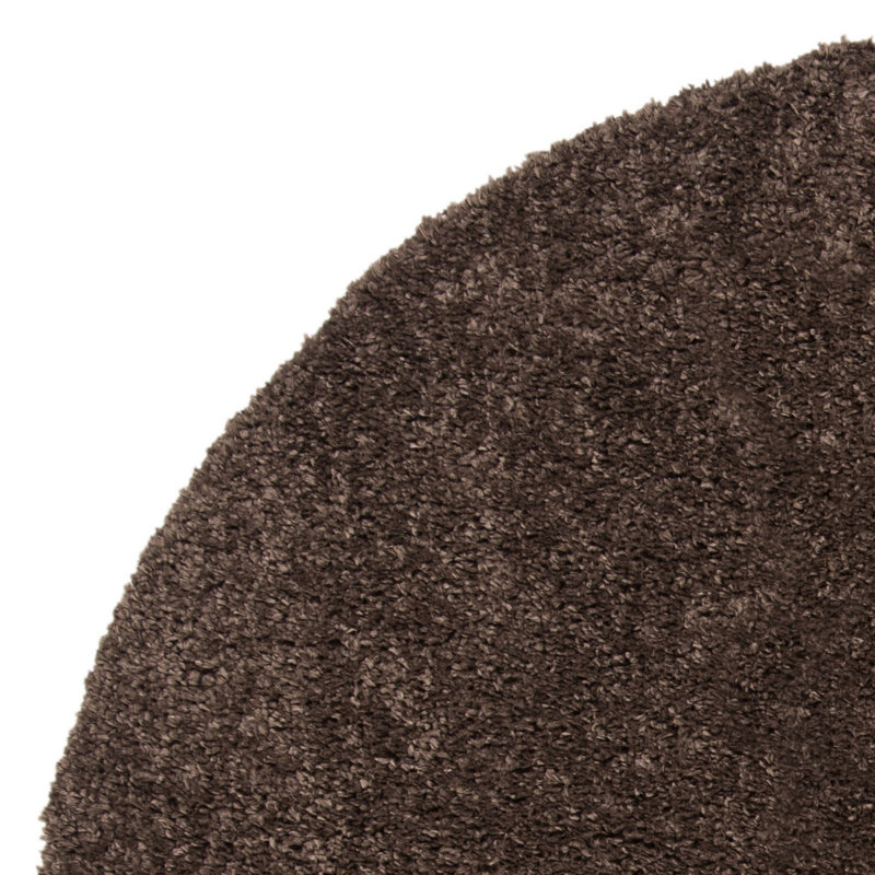 Brittney Performance solid color shag rug, Rond 6 pi 7 po, Brown