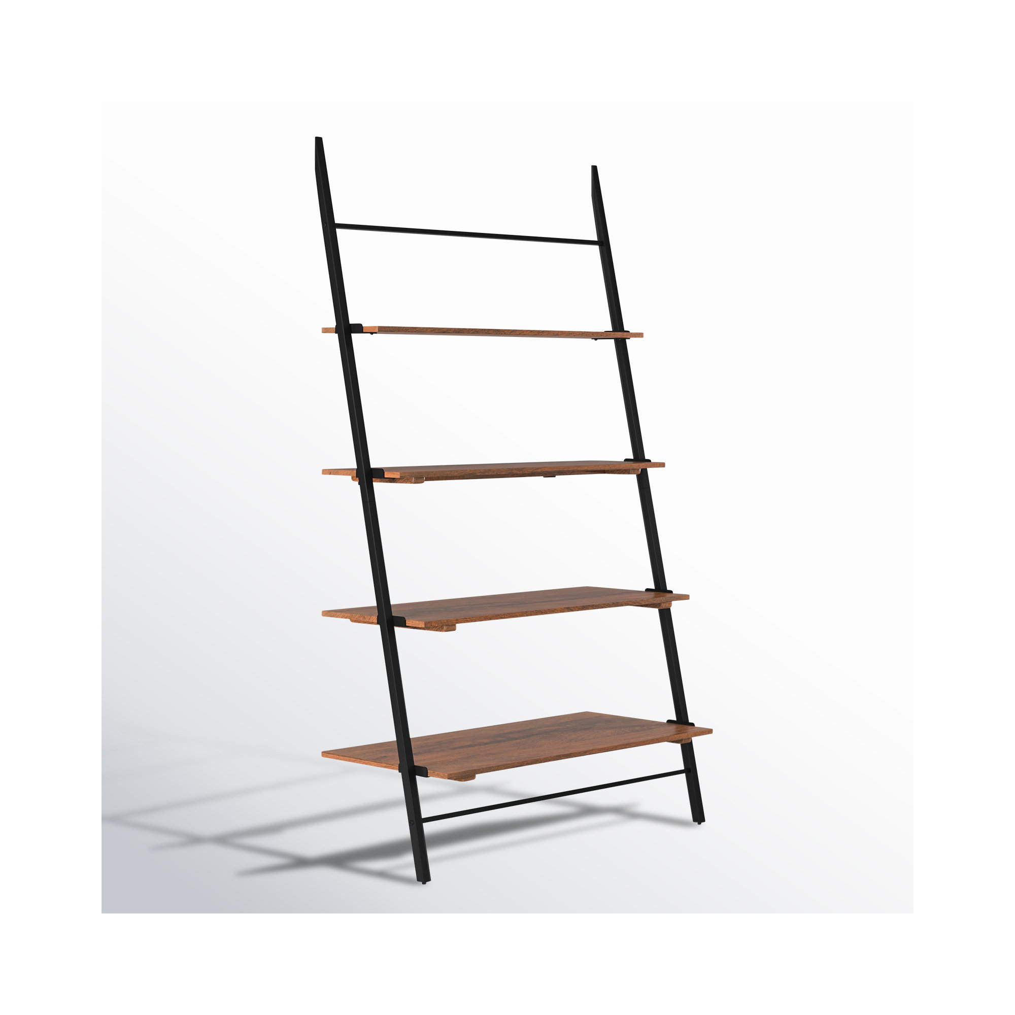 Innes Narrow Ladder Bookcase, Walnut, (4 Shelves) 74" H x 42" W x 18" D