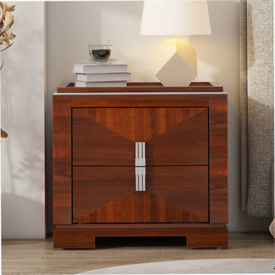 Nightstand, 2-Drawer Side Table, End Table With Storage, Small Bedside Table For Bedroom, Living Room