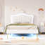 Structure de lit simple avec lumières DEL et lit de princesse moderne avec tête de lit couronne