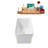 55" Streamline Soaking Glossy White Freestanding Tub and Tray With Internal Drain-101412889