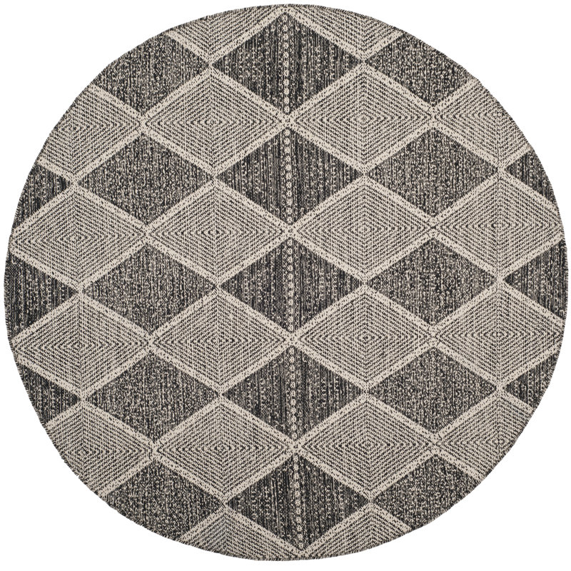 Bester Hand Woven Cotton Geometric Rug, Round 6'