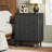 Fluted Nightstand, Mid Century Modern Wood Night Stand with 3 Drawers-400164501-400164500