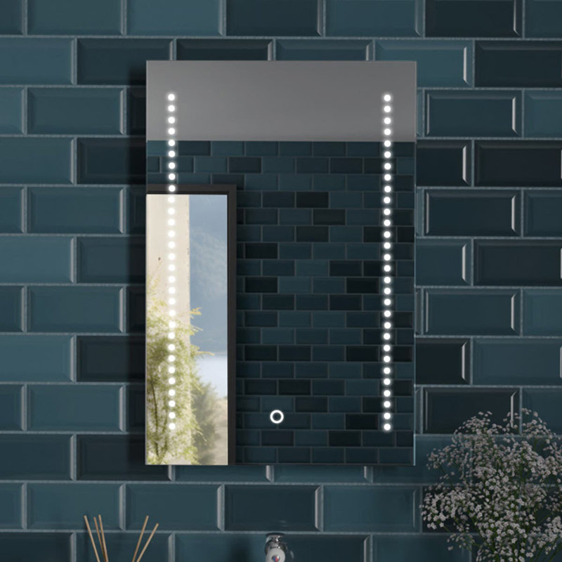 Rectangle LED Bathroom Mirror Fog Free Touch Sensor, 40 cm H x 60 cm W
