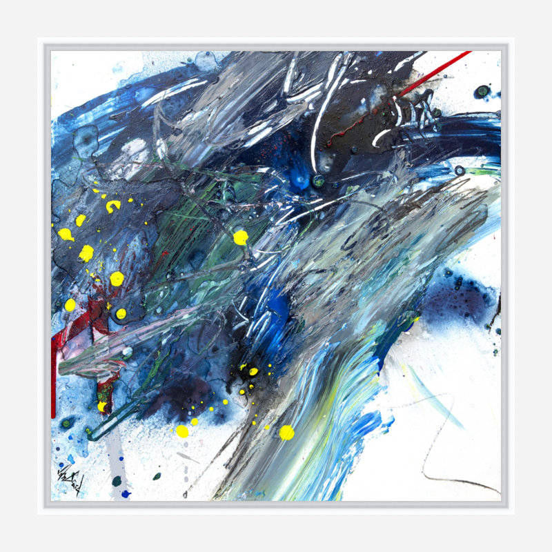 Amazonite - reproduction d'art sur toile, Toile avec cadre blanc, H 21,5 po x l 21,5 po x P 1,75 po