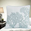 Coastal Embroidered Cotton Bedding Sets, King/cal King Size, Aqua, Reversible Quilt With Decorative Pillow
