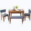 Table de salle à manger en bois massif avec 2 bancs et 2 chaises