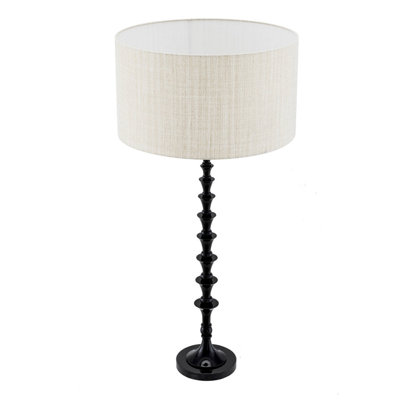 Table Lamp, Black, Beige