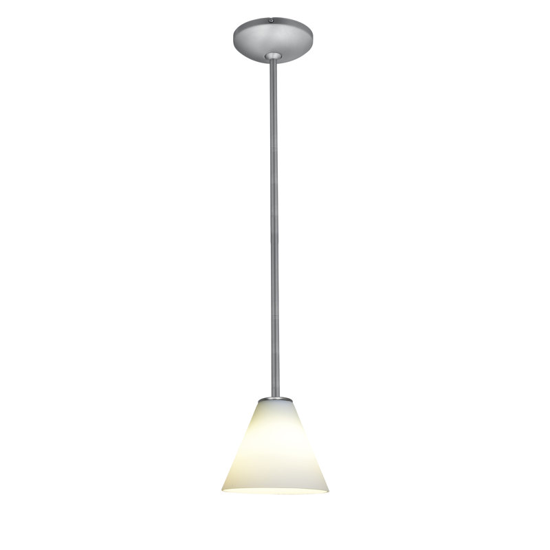 Cascio 1 - Light Single Pendant, White, Brushed Steel