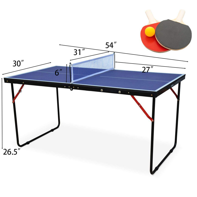 Mini table de tennis de table intérieure / extérieure avec raquettes (80 mm d'épaisseur)