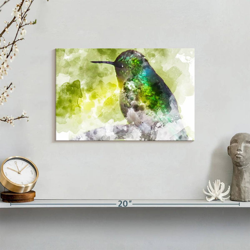 Hummingbird In Emerald, 8" H x 12" W