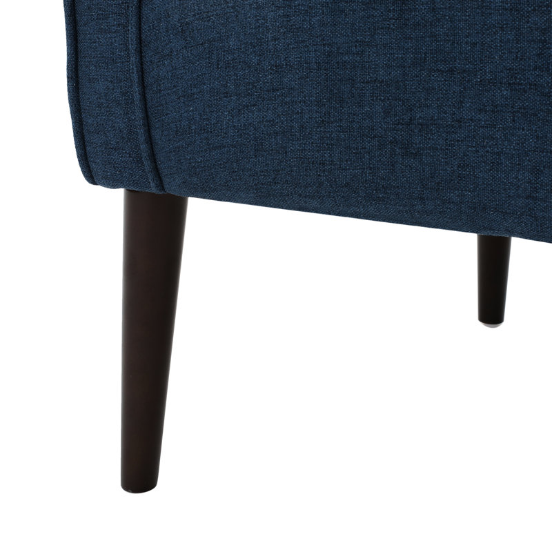 Élégant siège bleu marine - tissu, capitonnage à boutons, fauteuil club confortable en tissu recouvert de capitonnage