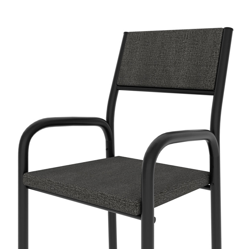 Chaise de bureau avec structure en métal, noire
