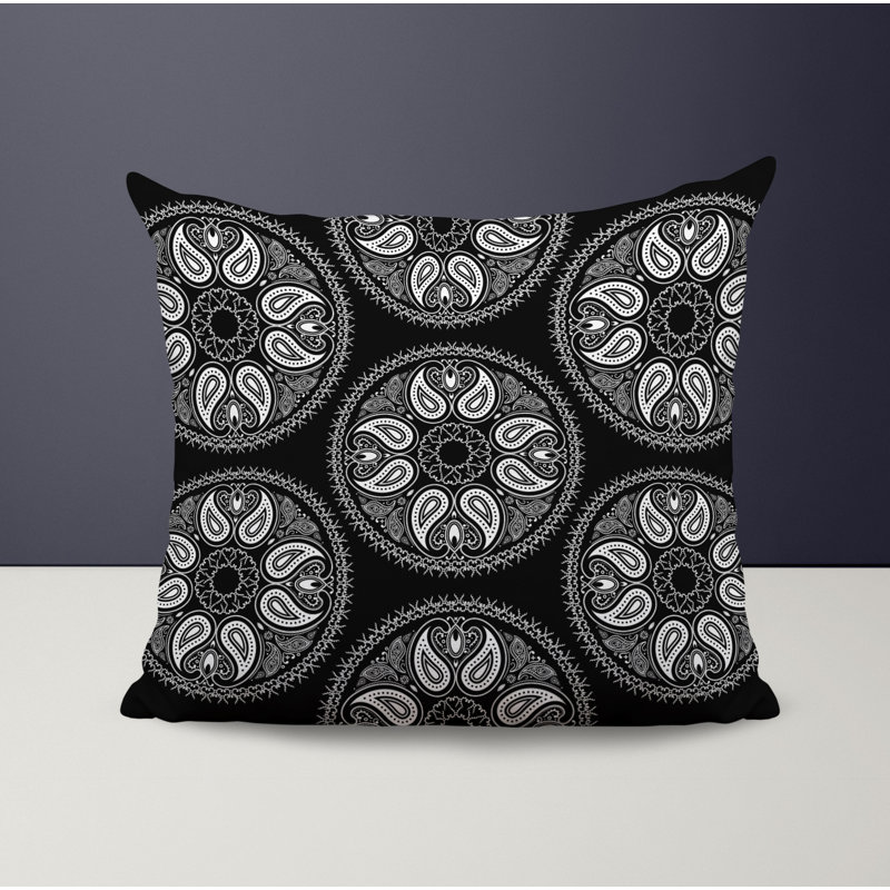 Housse et insert de coussin décoratif en polyester, L 19 po x H 19 po, Noir