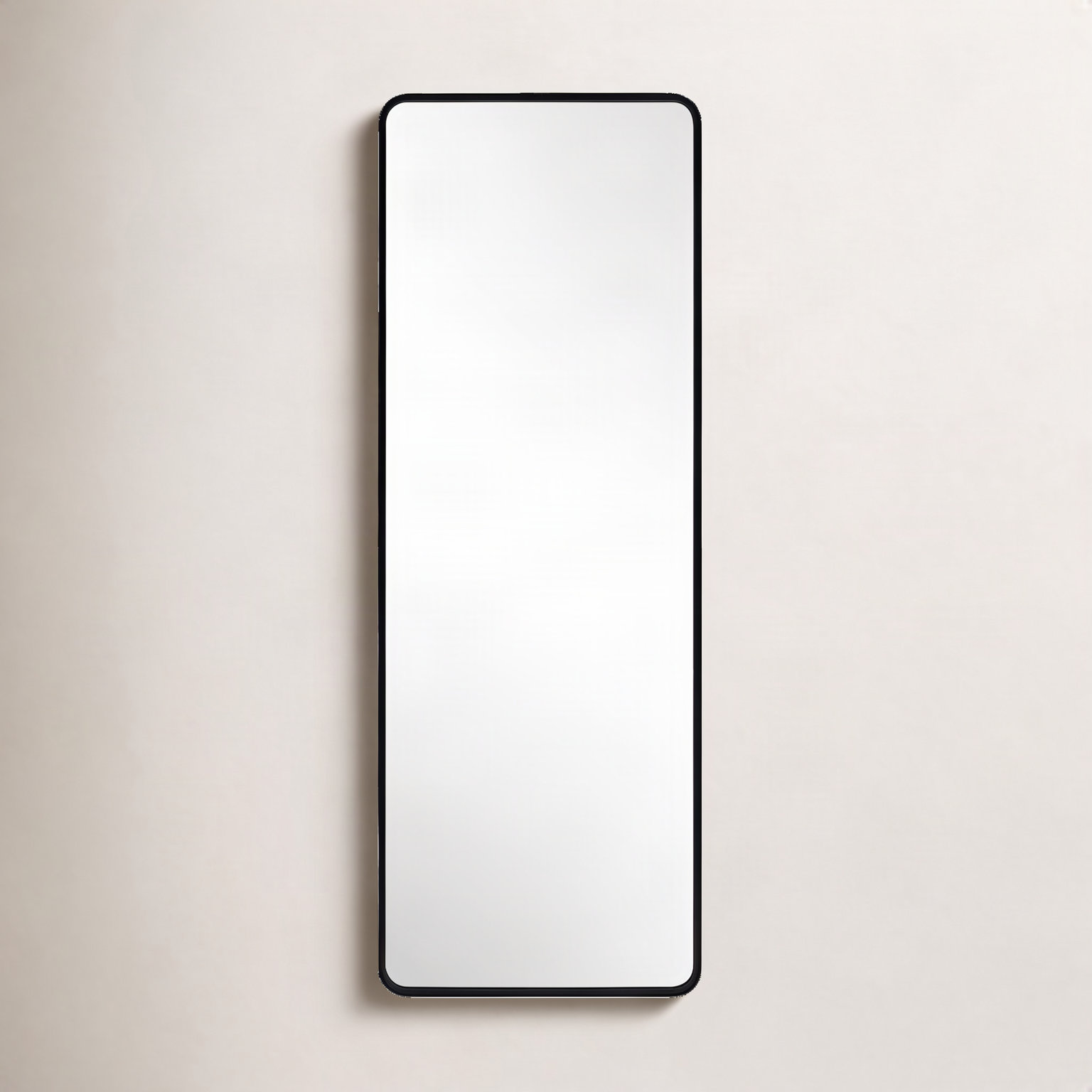 Adrienne Metal Wall Mirror, 59" x 21", Satin Black