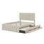 Lit plateforme double en bois avec lit gigogne et 3 tiroirs-283580074
