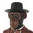 Katsumasa Resin Tall Waiter Monkey Sculpture With Gold Accent And Square Base