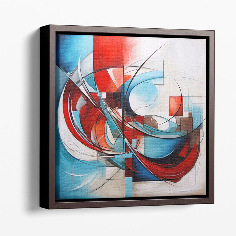 Complex Texture Symphony Abstraction Wall Art, 20" H x 20" W x 1.25" D, Black Framed Canvas