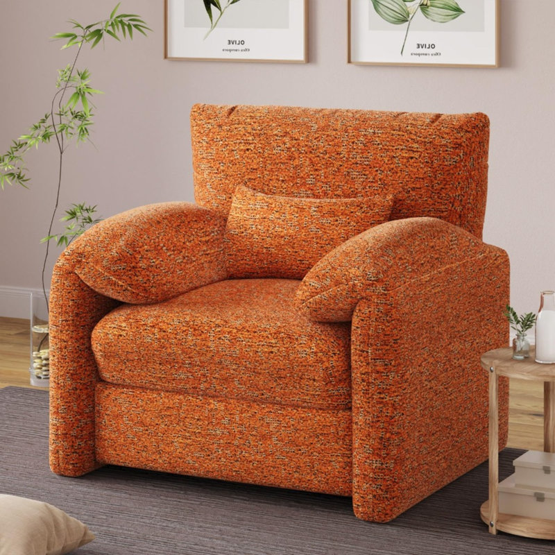 Upholstered Armchair, Orange