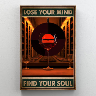Vinyle et vin «Lose your mind», impression sur toile