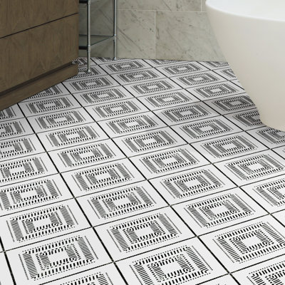 Carrelage mural en porcelaine mate Encaustic 8 po x 8 po Amara